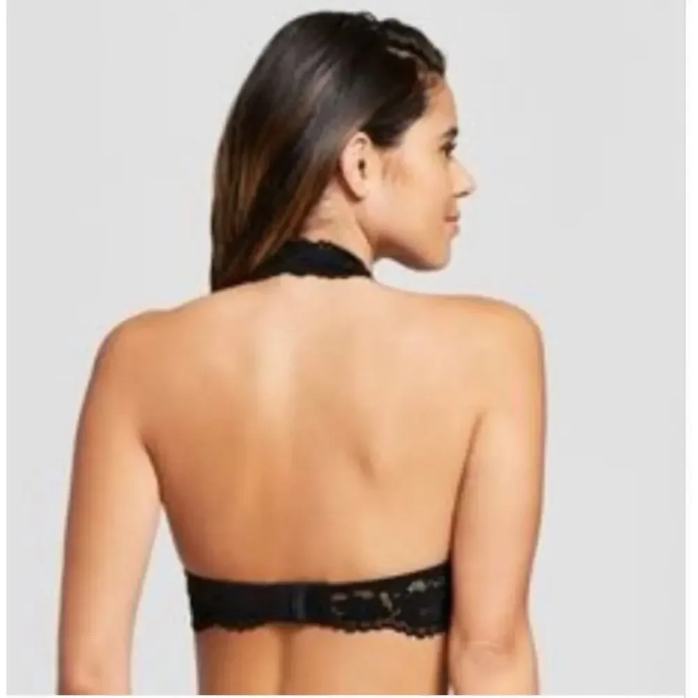 Boutique Anna Grace Black Halter Lace Bralette SMALL